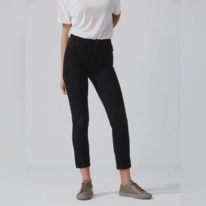 FRANK & OAK the Stevie black high rise slim ankle jeans black size 23